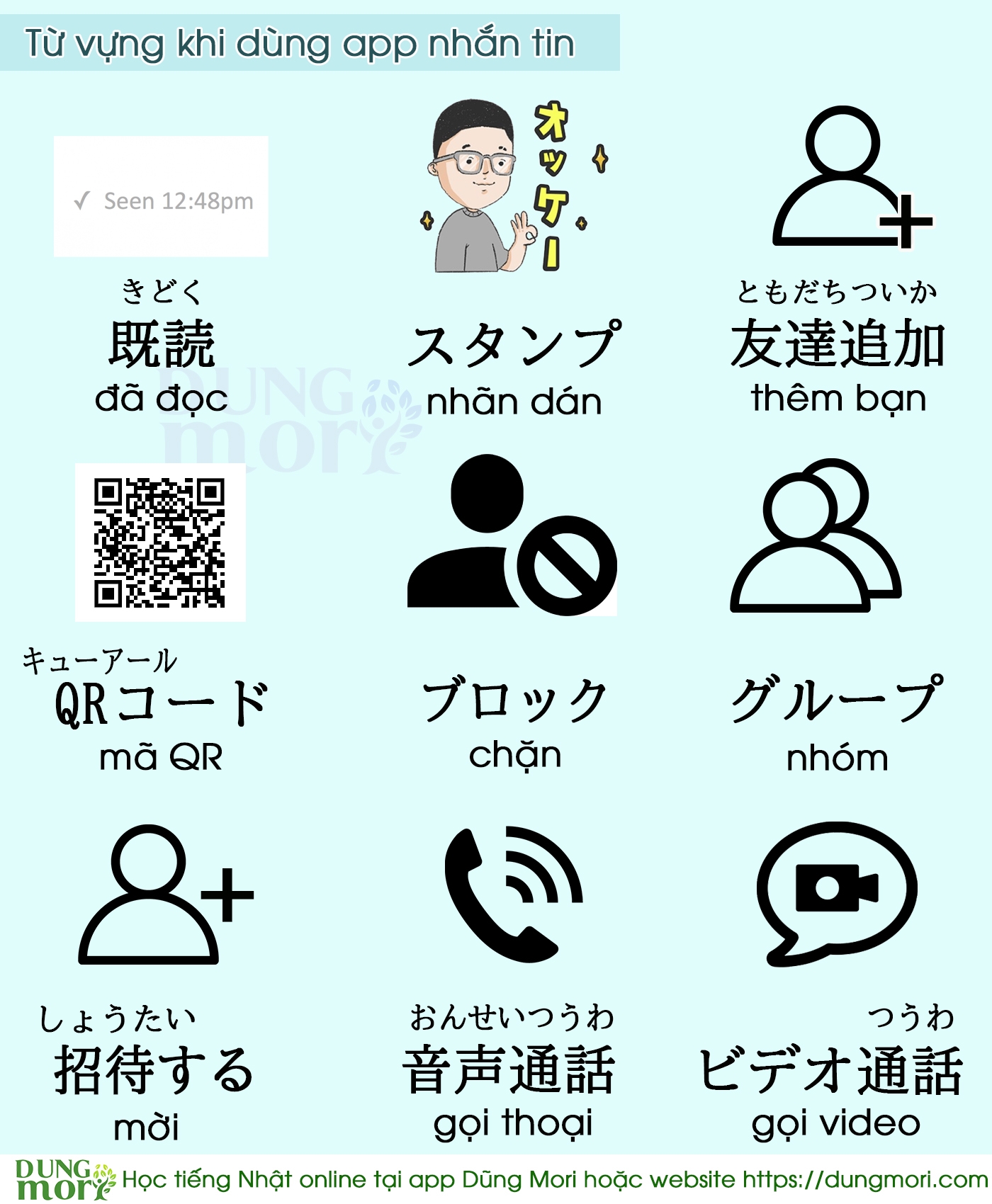 Một số từ vựng tiếng Nhật thường gặp khi dùng các app nhắn tin
